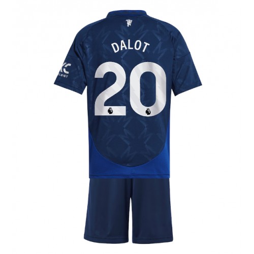 Dres Manchester United Diogo Dalot #20 Gostujuci za djecu 2024-25 Kratak Rukav (+ kratke hlače)